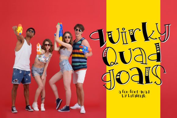 Quirky Quad Goals: A Playful Typeface for Creative Web Design